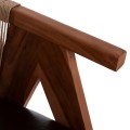 DINING CHAIR BRANN FK18238.11 TEAK WOOD-ROPE-BROWN PU 60x67x76Hcm. DINING CHAIR BRANN FK18238.11 TEAK WOOD-ROPE-BROWN PU 60x67x76Hcm.