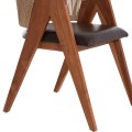 DINING CHAIR BRANN FK18238.11 TEAK WOOD-ROPE-BROWN PU 60x67x76Hcm. DINING CHAIR BRANN FK18238.11 TEAK WOOD-ROPE-BROWN PU 60x67x76Hcm.