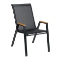OUTDOOR ARMCHAIR LEONE FK6429.03 BLACK METAL FRAME--BLACK TEXTILENE 55x68x90Hcm. OUTDOOR ARMCHAIR LEONE FK6429.03 BLACK METAL FRAME--BLACK TEXTILENE 55x68x90Hcm.