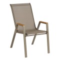 OUTDOOR ARMCHAIR LEONE FK6429.04 METAL FRAME & TEXTILENE IN CHAMPAGNE COLOR 55x68x90Hcm. OUTDOOR ARMCHAIR LEONE FK6429.04 METAL FRAME & TEXTILENE IN CHAMPAGNE COLOR 55x68x90Hcm.