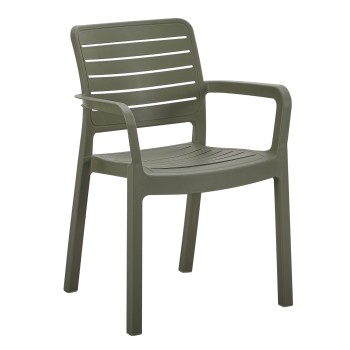 ARMCHAIR OUTDOOR FLAN FK6369.05 POLYPROPYLENE IN DARK OLIVE 57x56x82.5Hcm.
