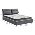 DOUBLE BED WITH MATTRESS KENDRA FK10720.01 GREY VELVET WITH STORAGE SPACE--FOR 160x200cm