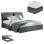 DOUBLE BED WITH MATTRESS KENDRA FK10720.01 GREY VELVET WITH STORAGE SPACE--FOR 160x200cm