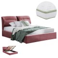 DOUBLE BED & MATTRESS KENDRA FK10830.02 DUSTY PINK VELVET WITH STORAGE SPACE--FOR 160x200cm DOUBLE BED & MATTRESS KENDRA FK10830.02 DUSTY PINK VELVET WITH STORAGE SPACE--FOR 160x200cm