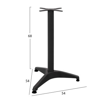 BASE FOR TABLE FK449.03 ALUMINUM IN BLACK-- CROSS 29x29cm.- LEG DIMENSIONS: 54x54x68Hcm.