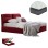 DOUBLE BED & MATTRESS KENDRA FK10720.06 BURGUNDY RED VELVET WITH STORAGE SPACE--FOR 160x200cm