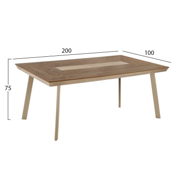 OUTDOOR DINING SET TABER FK10738.04 TABLE & 6 DINING CHAIRS-ALUMINUM & POLYWOOD--CHAMPAGNE COLOR OUTDOOR DINING SET TABER FK10738.04 TABLE & 6 DINING CHAIRS-ALUMINUM & POLYWOOD--CHAMPAGNE COLOR