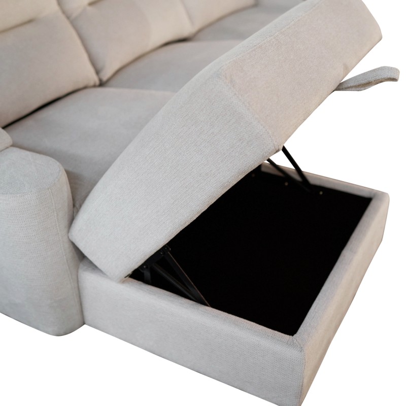 SET SOFA-RELAX ARMCHAIR SYNTHIA FK10735.01 BEIGE FABRIC--ELECTRIC RECLINE [L]