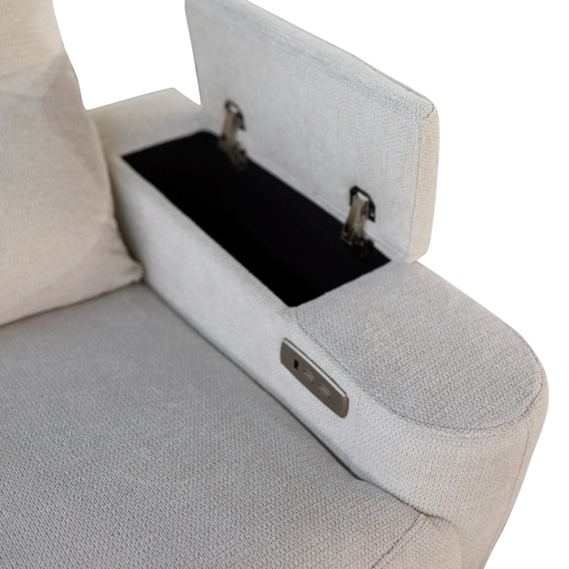 SET SOFA-RELAX ARMCHAIR SYNTHIA FK10735.01 BEIGE FABRIC--ELECTRIC RECLINE [L]