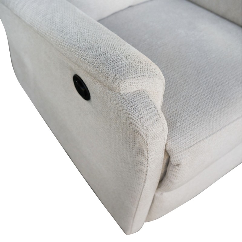 SET SOFA-RELAX ARMCHAIR SYNTHIA FK10735.01 BEIGE FABRIC--ELECTRIC RECLINE [L]