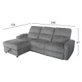 SET SOFA-RELAX ARMCHAIR SYNTHIA FK10735.03 GREY FABRIC--ELECTRIC RECLINE [L]