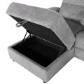 SET SOFA-RELAX ARMCHAIR SYNTHIA FK10735.03 GREY FABRIC--ELECTRIC RECLINE [L]