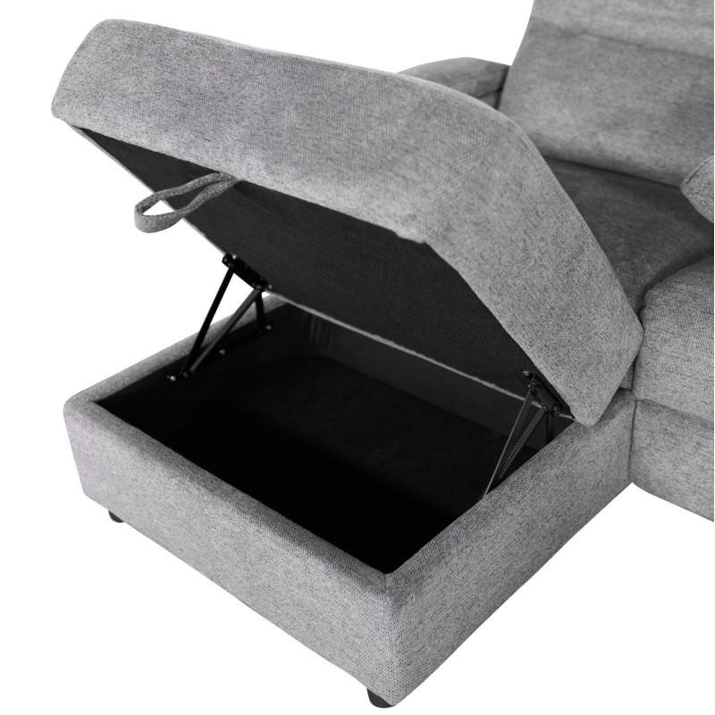 SET SOFA-RELAX ARMCHAIR SYNTHIA FK10735.03 GREY FABRIC--ELECTRIC RECLINE [L]