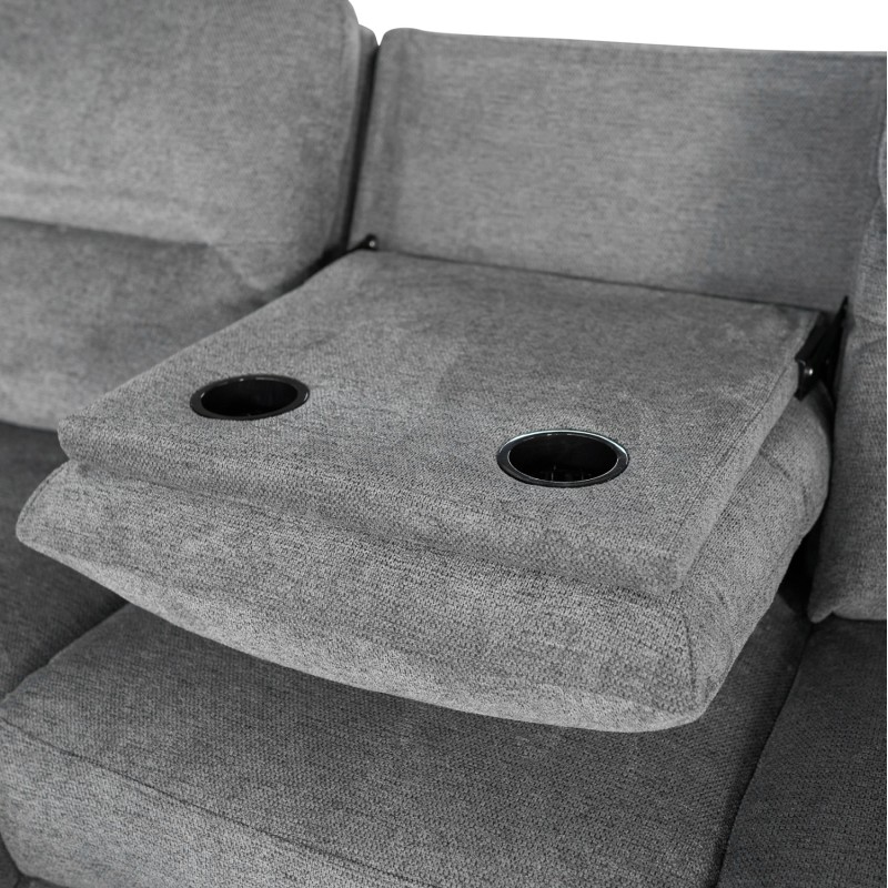 SET SOFA-RELAX ARMCHAIR SYNTHIA FK10735.03 GREY FABRIC--ELECTRIC RECLINE [L]