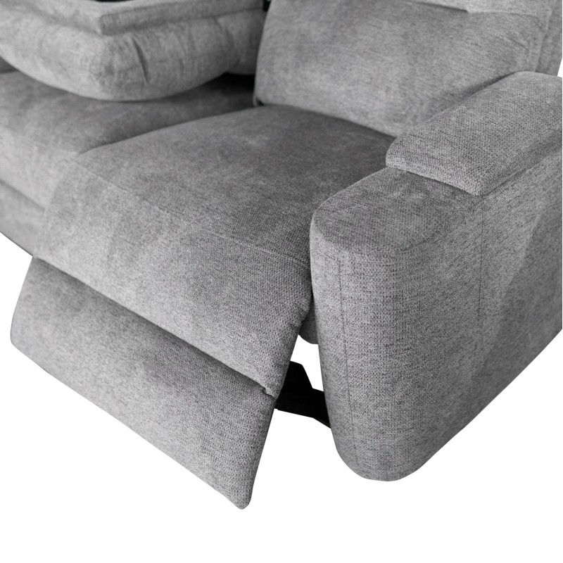 SET SOFA-RELAX ARMCHAIR SYNTHIA FK10735.03 GREY FABRIC--ELECTRIC RECLINE [L]