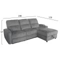 SET SOFA-RELAX ARMCHAIR SYNTHIA FK10736.03 GREY FABRIC--ELECTRIC RECLINE [R]