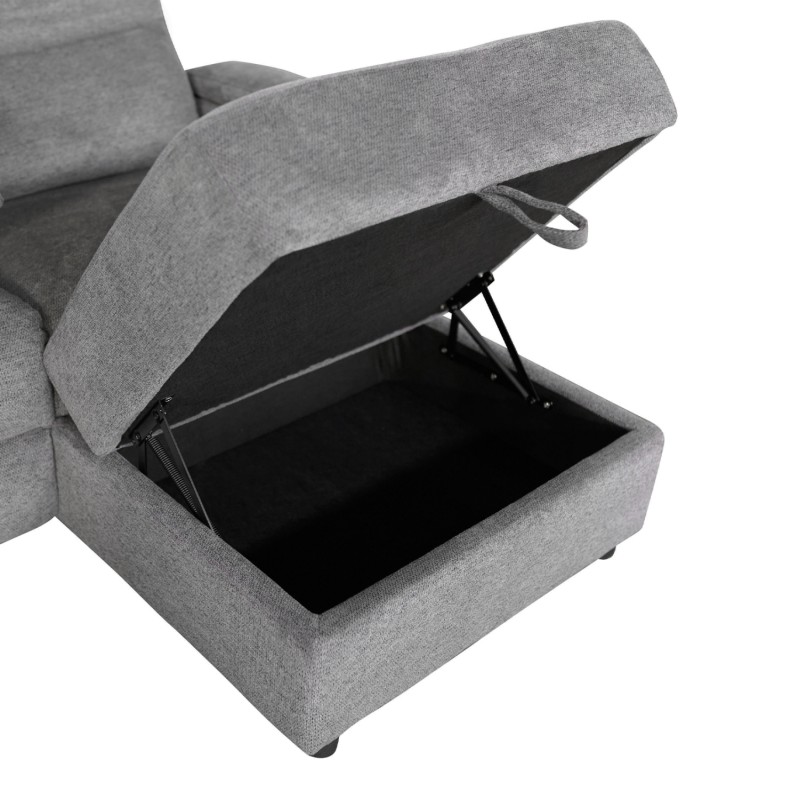 SET SOFA-RELAX ARMCHAIR SYNTHIA FK10736.03 GREY FABRIC--ELECTRIC RECLINE [R]