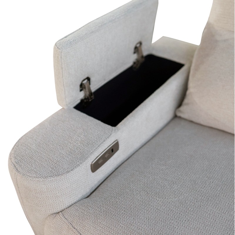 SET SOFA-RELAX ARMCHAIR SYNTHIA FK10736.01 BEIGE FABRIC--ELECTRIC RECLINE [R]