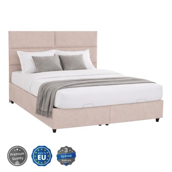 DOUBLE BED WITH STORAGE SPACE MILO FK622.32 BEIGE FABRIC--FOR MATTRESS 160x200cm