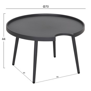 OUTDOOR ROUND COFFEE TABLE TEROC FK6434.01 ALUMINUM IN GREY Φ70x44Hcm OUTDOOR ROUND COFFEE TABLE TEROC FK6434.01 ALUMINUM IN GREY Φ70x44Hcm