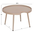 OUTDOOR ROUND COFFEE TABLE TEROC FK6434.03 ALUMINUM IN CAPPUCCINO Φ70x44Hcm