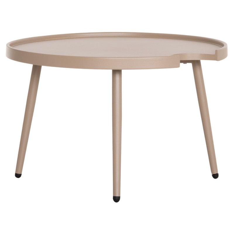 OUTDOOR ROUND COFFEE TABLE TEROC FK6434.03 ALUMINUM IN CAPPUCCINO Φ70x44Hcm