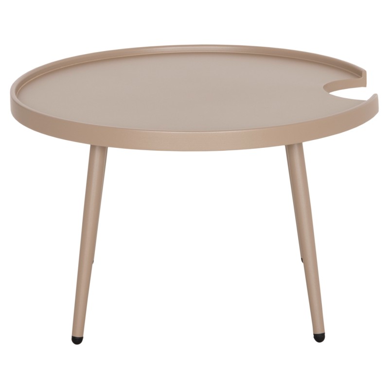 OUTDOOR ROUND COFFEE TABLE TEROC FK6434.03 ALUMINUM IN CAPPUCCINO Φ70x44Hcm