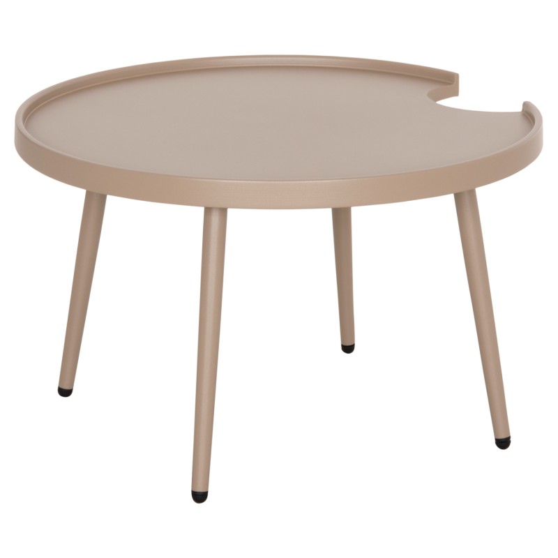 OUTDOOR ROUND COFFEE TABLE TEROC FK6434.03 ALUMINUM IN CAPPUCCINO Φ70x44Hcm