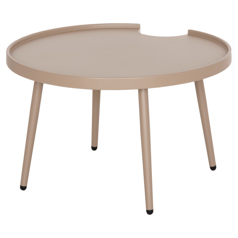 OUTDOOR ROUND COFFEE TABLE TEROC FK6434.03 ALUMINUM IN CAPPUCCINO Φ70x44Hcm