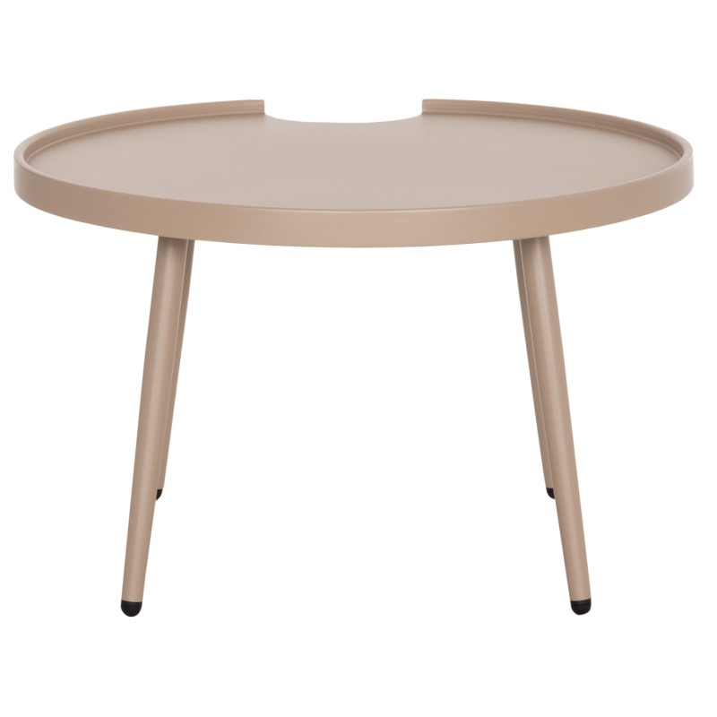 OUTDOOR ROUND COFFEE TABLE TEROC FK6434.03 ALUMINUM IN CAPPUCCINO Φ70x44Hcm