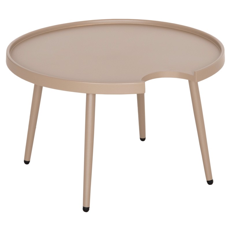 OUTDOOR ROUND COFFEE TABLE TEROC FK6434.03 ALUMINUM IN CAPPUCCINO Φ70x44Hcm