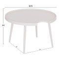 OUTDOOR ROUND COFFEE TABLE TEROC FK6434.02 ALUMINUM IN WHITE Φ70x44Hcm OUTDOOR ROUND COFFEE TABLE TEROC FK6434.02 ALUMINUM IN WHITE Φ70x44Hcm