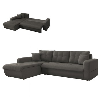 CORNER SOFABED LEFT KANSO FK3338.01L GREY FABRIC 244x188x80Hcm.