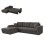 CORNER SOFABED LEFT KANSO FK3338.01L GREY FABRIC 244x188x80Hcm.