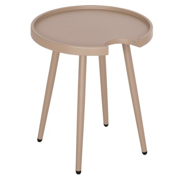 OUTDOOR ROUND SIDE TABLE TEROC FK6433.03 ALUMINUM IN CAPPUCCINO Φ47x53Hcm.