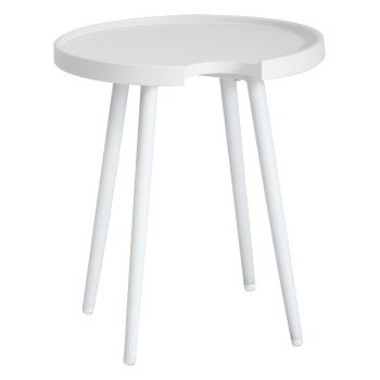 OUTDOOR ROUND SIDE TABLE TEROC FK6433.02 ALUMINUM IN WHITE Φ47x53Hcm.