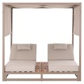 DOUBLE LOUNGE SUNBEDS WITH SUNSHADES GALLANT FK6097.04 ALUMINUM IN CAPPUCCINO 2x2x2m DOUBLE LOUNGE SUNBEDS WITH SUNSHADES GALLANT FK6097.04 ALUMINUM IN CAPPUCCINO 2x2x2m