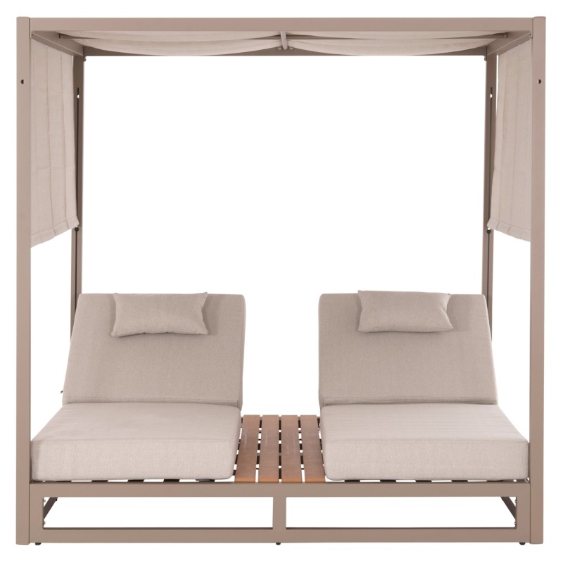 DOUBLE LOUNGE SUNBEDS WITH SUNSHADES GALLANT FK6097.04 ALUMINUM IN CAPPUCCINO 2x2x2m DOUBLE LOUNGE SUNBEDS WITH SUNSHADES GALLANT FK6097.04 ALUMINUM IN CAPPUCCINO 2x2x2m
