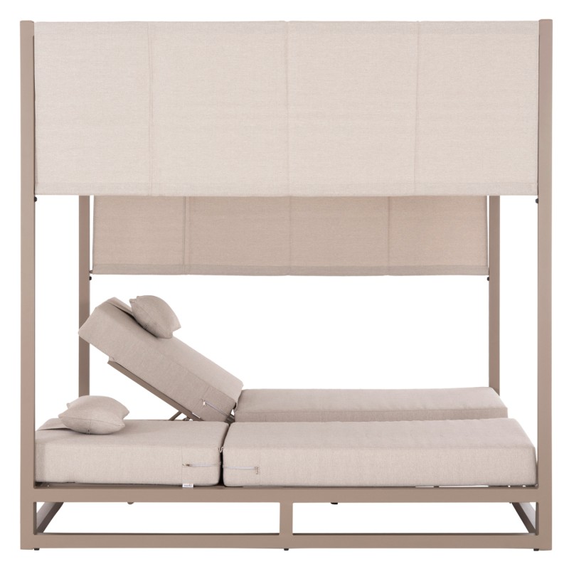 DOUBLE LOUNGE SUNBEDS WITH SUNSHADES GALLANT FK6097.04 ALUMINUM IN CAPPUCCINO 2x2x2m DOUBLE LOUNGE SUNBEDS WITH SUNSHADES GALLANT FK6097.04 ALUMINUM IN CAPPUCCINO 2x2x2m