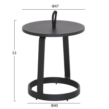 OUTDOOR SIDE TABLE MINO FK6433.01 ALUMINUM & ROPE IN GREY Φ47x53Hcm. OUTDOOR SIDE TABLE MINO FK6433.01 ALUMINUM & ROPE IN GREY Φ47x53Hcm.