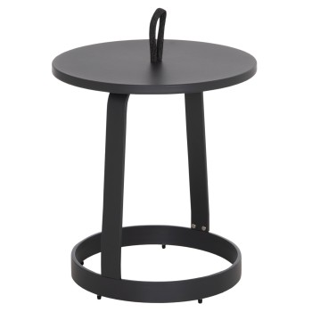 OUTDOOR SIDE TABLE MINO FK6433.01 ALUMINUM & ROPE IN GREY Φ47x53Hcm.