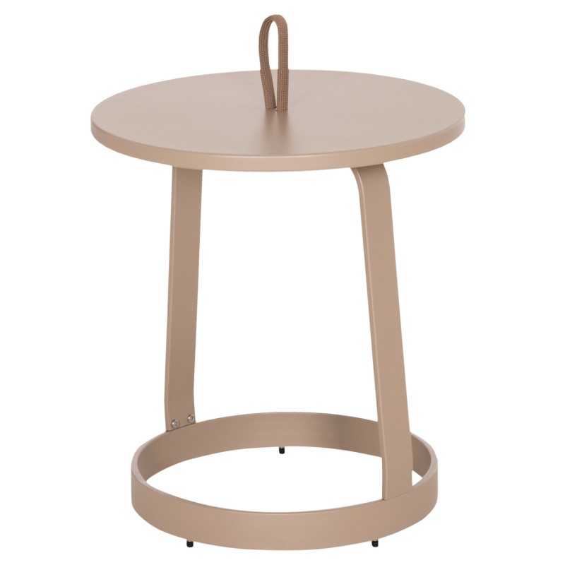 OUTDOOR SIDE TABLE MINO FK6433.03 ALUMINUM & ROPE IN CAPPUCCINO Φ47x53Hcm. OUTDOOR SIDE TABLE MINO FK6433.03 ALUMINUM & ROPE IN CAPPUCCINO Φ47x53Hcm.