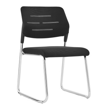 VISITORS' CHAIR TRABBEL FK1211.01 BLACK MESH FABRIC--METAL LEGS 48x50x82Hcm.