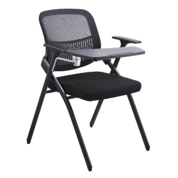 CONFERENCE CHAIR FOLDABLE WITH WRITING BOARD DENO FK1209.01 MESH FABRIC BLACK 65x63x82Hcm
