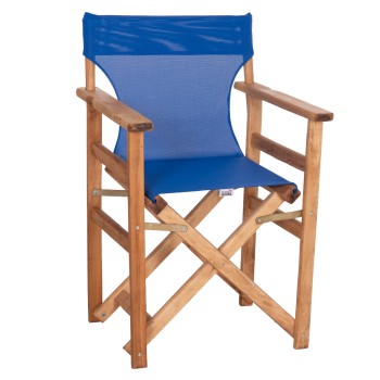 DIRECTOR'S CHAIR LIMNOS FK10543.01 BEECH WOOD IN NATURAL & BLUE TEXTILENE 57x54x88.5Hcm.