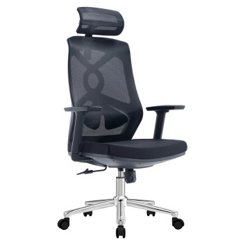 OFFICE CHAIR FLEXORA FK1213.01 BLACK MESH FABRIC--CHROMED BASE 60x63x125Hcm.
