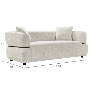 SOFA 2-SEATER ARCTIS FK3328.02 LIGHT BEIGE FABRIC 169x88x88Hcm. SOFA 2-SEATER ARCTIS FK3328.02 LIGHT BEIGE FABRIC 169x88x88Hcm.