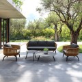 OUTDOOR LOUNGE SET 5PCS STERN FK6555.01 ALUMINUM & OLEFIN IN GREY--TWIST WICKER IN NATURAL OUTDOOR LOUNGE SET 5PCS STERN FK6555.01 ALUMINUM & OLEFIN IN GREY--TWIST WICKER IN NATURAL