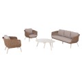 OUTDOOR LOUNGE SET 5PCS STERN FK6555.02 ALUMINUM & OLEFIN IN LIGHT BEIGE--TWIST WICKER IN NATURAL OUTDOOR LOUNGE SET 5PCS STERN FK6555.02 ALUMINUM & OLEFIN IN LIGHT BEIGE--TWIST WICKER IN NATURAL