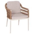 DINING CHAIR BOXER FK6556.02 ALUMINUM & OLEFIN IN BEIGE--TWIST WICKER 58x60x80Hcm. DINING CHAIR BOXER FK6556.02 ALUMINUM & OLEFIN IN BEIGE--TWIST WICKER 58x60x80Hcm.